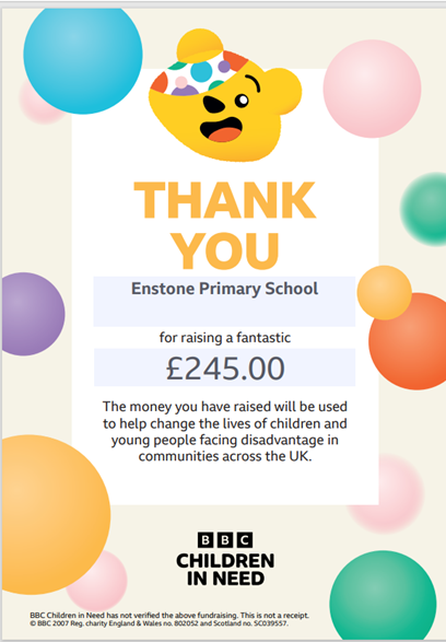 This year we raised £245 for Children in Need with our 